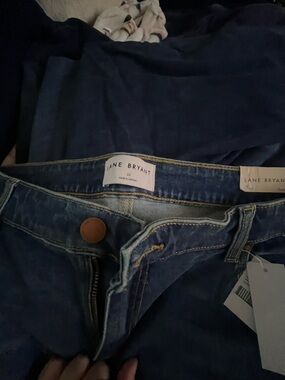 Lane Bryant Straight Crop Jeans - Dark Blue Denim stretchy